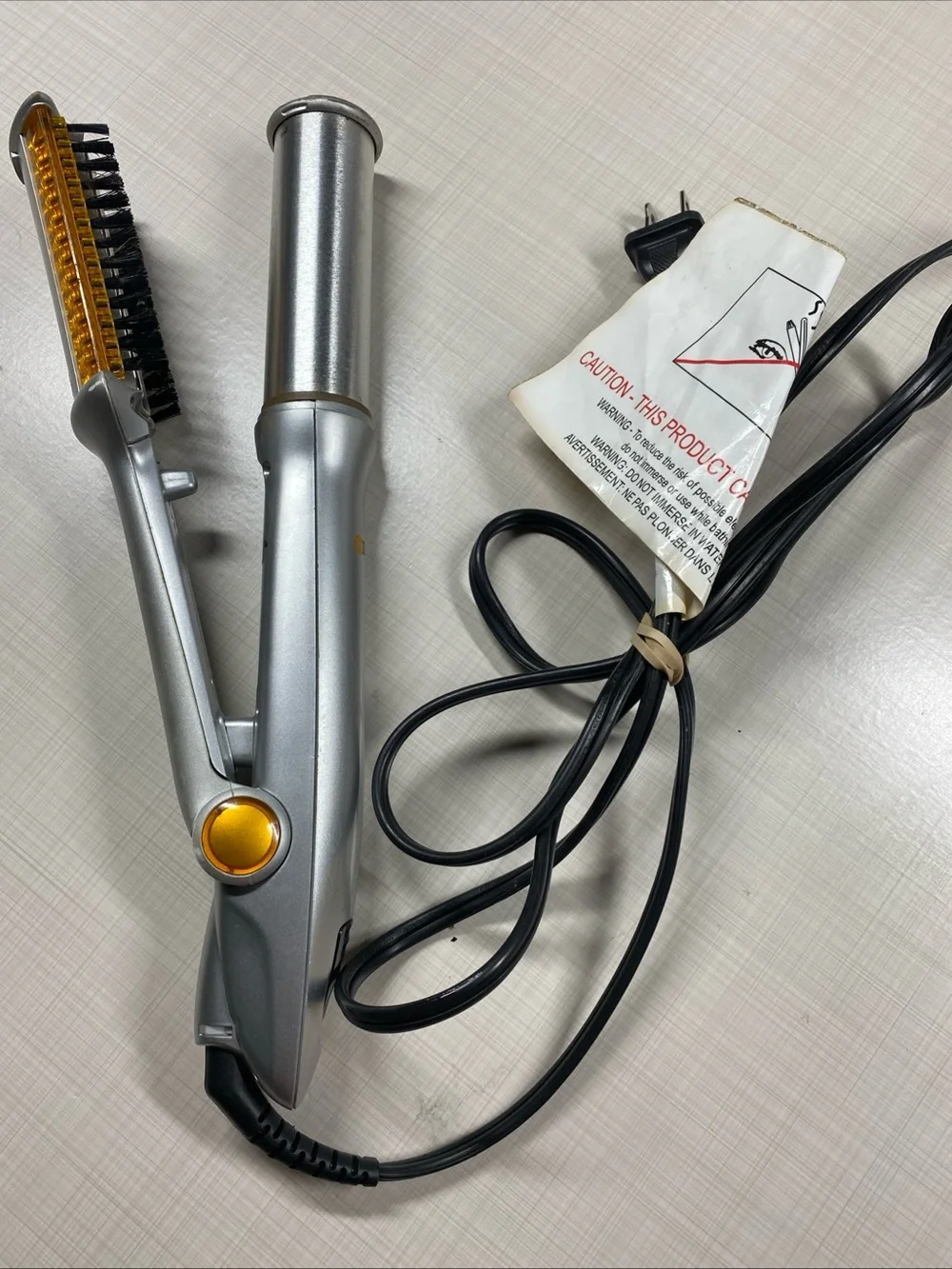 Instyler 1 1/4” Rotating Hair Styling Hot Iron Brush Silver IS1001